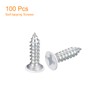 sourcing map 100pcs ST3.5x15mm White Flat Head Phillips Self-Tapping Screws