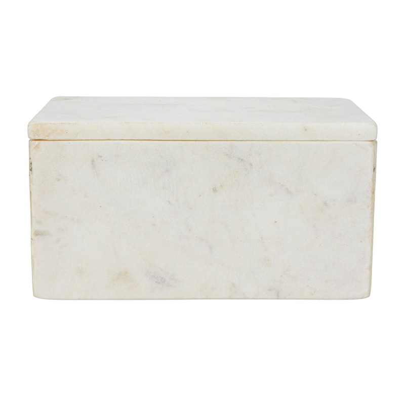Bloomingville Marble Box Storage Container with Lid, White