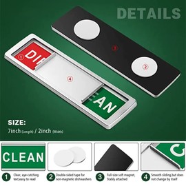 MY DEVELOPMENT Dishwasher Magnet Clean Dirty Sign | Clean Dirty Magnet for Dishwasher Easy to Read | No-Scratch Dishwasher Clean Dirty Sign | Shutter Slide Clean Dirty Sign for Dishwasher | Black