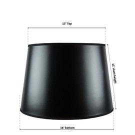 13x16x11" SLIP UNO FITTER Black Parchment Gold-Lined Floor Lampshade