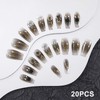 Sethexy Black Gradient Nails Press On 3D Crystal Flower Handmade