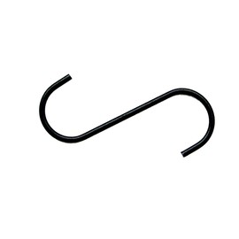 Garden Artisans 6 Inch S Hook Black Coated Forged Steel with 2 Inch Openings - Single