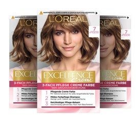 L'Oréal Paris Excellence Cream Pack of 3 x 268 g 7 medium blonde