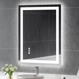 USHOWER 28 x 36in LED Bathroom Mirror Anti-fog Wall Vanity Touch Makeup Mirror w/ Light