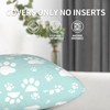 Cute Dog Paws Mint Green Throw Pillow Covers Set of