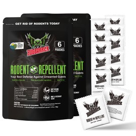 BugBarrier's Extra-Strength Mouse Repellent Deterrent Pouches, USDA 99% Biobased, Peppermint & Rosemary Oils Repel Mice Nesting in Car, RV, Boat, Garage, Shed, Cabin Made in The USA (Pack of 12)
