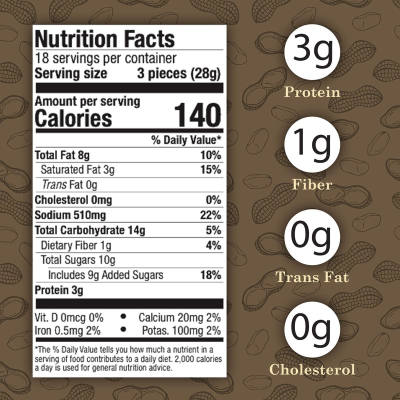 Virginia Diner Milk Chocolatey Half Dipped Peanut Squares, 16oz Tin