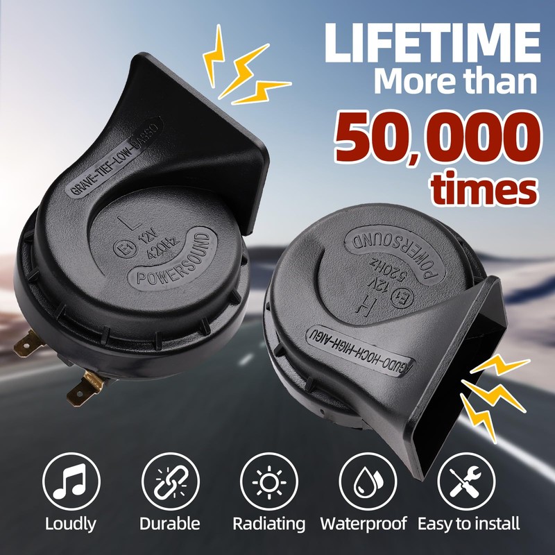 Car Horn loud 12v with 2+1 Pack Pigtail Converter ，