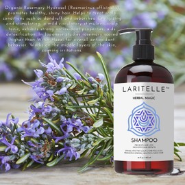 Laritelle Organic Unscented Hypoallergenic Shampoo 17.5 oz. Rosemary & Saw Palmetto. NO SLS/GMO/Parabens. GF