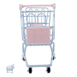Kisangel Miniature Shopping Cart Small Trolley for Desktop Storage Organizer Supermarket Cart for Home Office Photo Prop