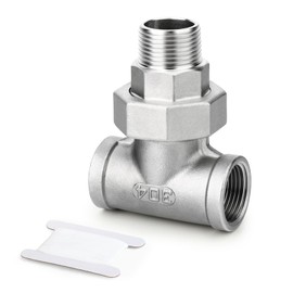 ERGAOBOY 1 Pcs Tee Fitting with Coupling Nut, 3/4" Female x 3/4" Male x 3/4" Female, Made of Stainless Steel 304, for Water and Air Pipes, Industrial Applications