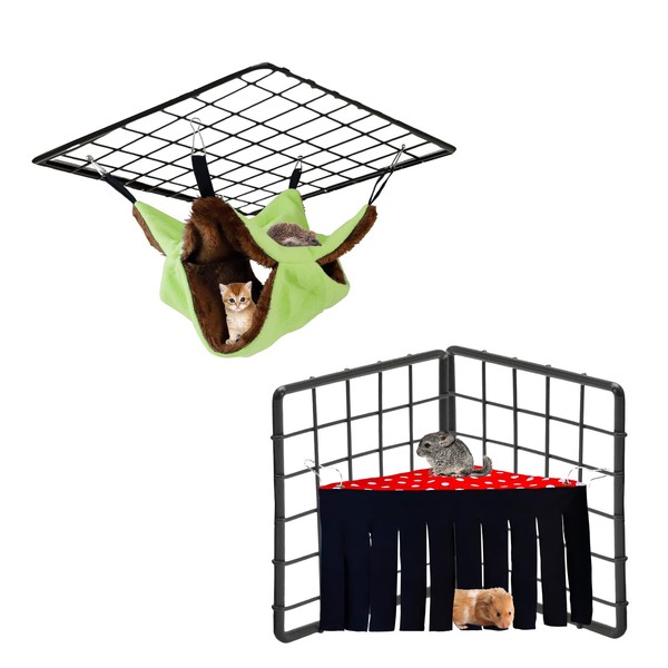 Pet Hamster Hammock Set, Hanging Bed Cage House and Cage