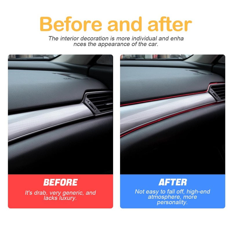 XINLIYA Car Interior Moulding Trim Strips, 33Ft/10M Universal Electroplating Decoration