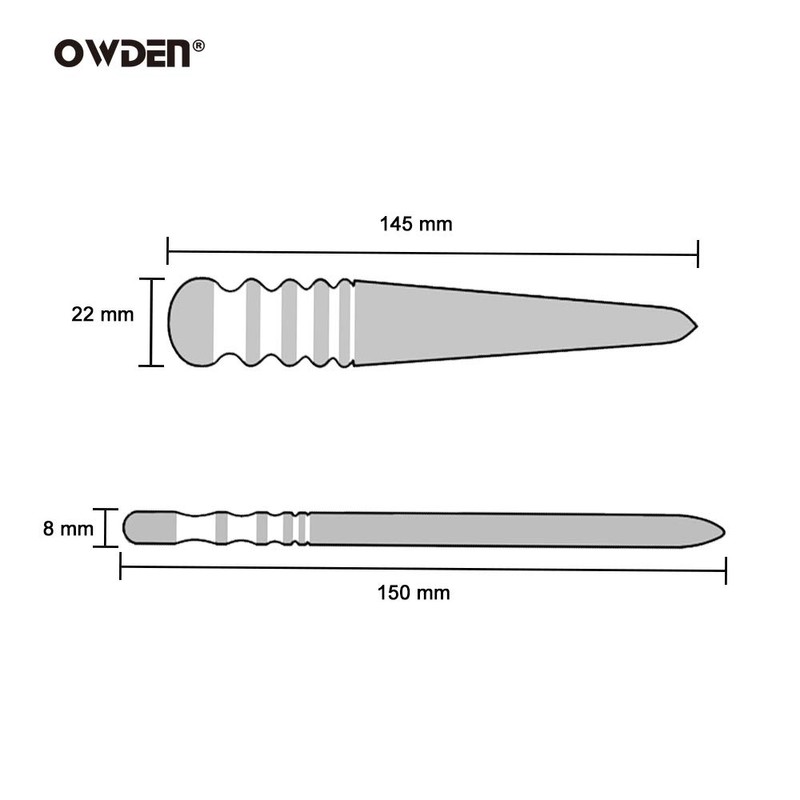 OWDEN Professional 2Pcs.Leather Edge Burnisher Ebony Wood Edge Slicker Leather