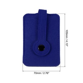PATIKIL Retractable Key Case 2 Pack Felt Car Key Organiser Bag with Drawstring for Home Office Car Keys Blue, blue