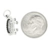 LGU Sterling Silver Oxidized 3D Trampoline Charm Pendant
