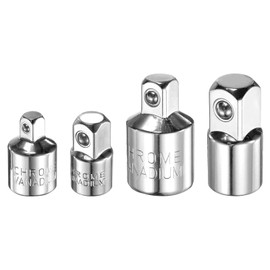 sourcing map 4pcs Impact Socket Adapter 1/4" 3/8" 1/2" Cr-V Steel Adapter 1/4 to 3/8 for Impact Driver Air Wrenches Ratchets