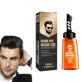 Hair Styling Gel, Men's Hair Wax Men, Hair Gel Men's Hair Wax Men, Hairdressing Gel, Hair Styling Gel for Men, Shaping Styling Gel Comb 2-in-1 Men Hair, 2-in-1 Hair Wax Gel with Comb, 100 ml