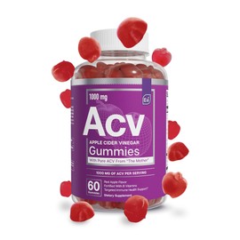 Essential Elements Apple Cider Vinegar Gummies from The Mother - Naturally-Sourced, Vegan ACV with Folic Acid and Vitamin B6 & B12 60 Count