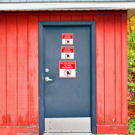 Square Plus No Deliveries To This Entrance Wall or Door Sign | Health & Safety Warehouse Business Signage -Small