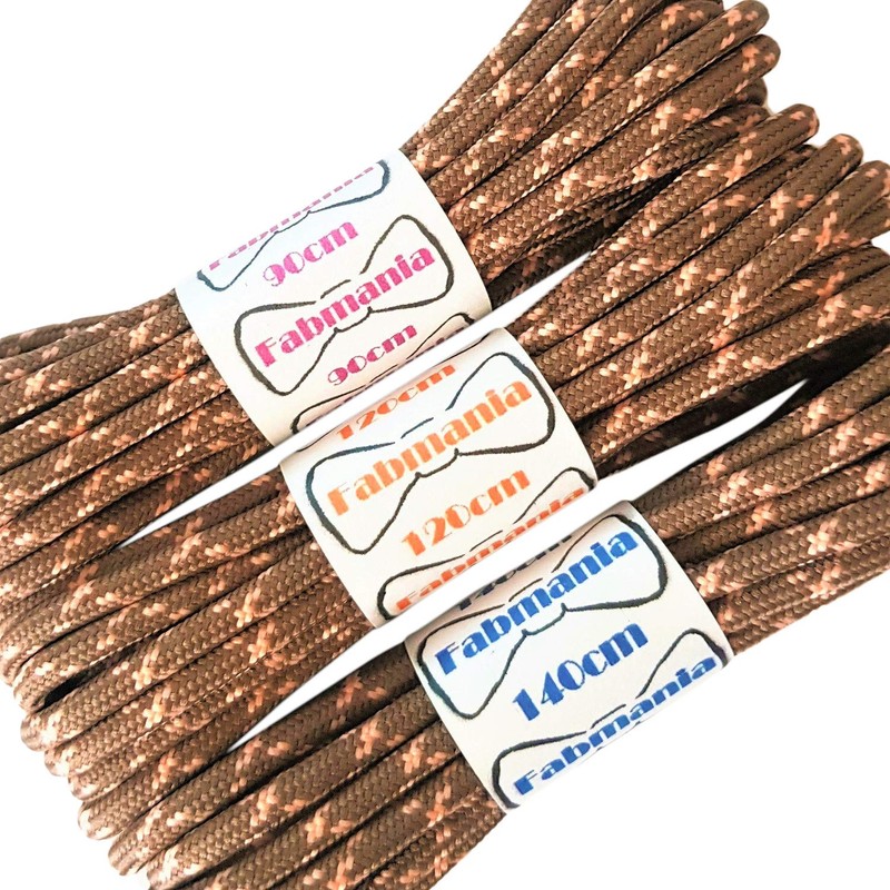 Fabmania Replacement laces in brown with peach flecks 140 cm