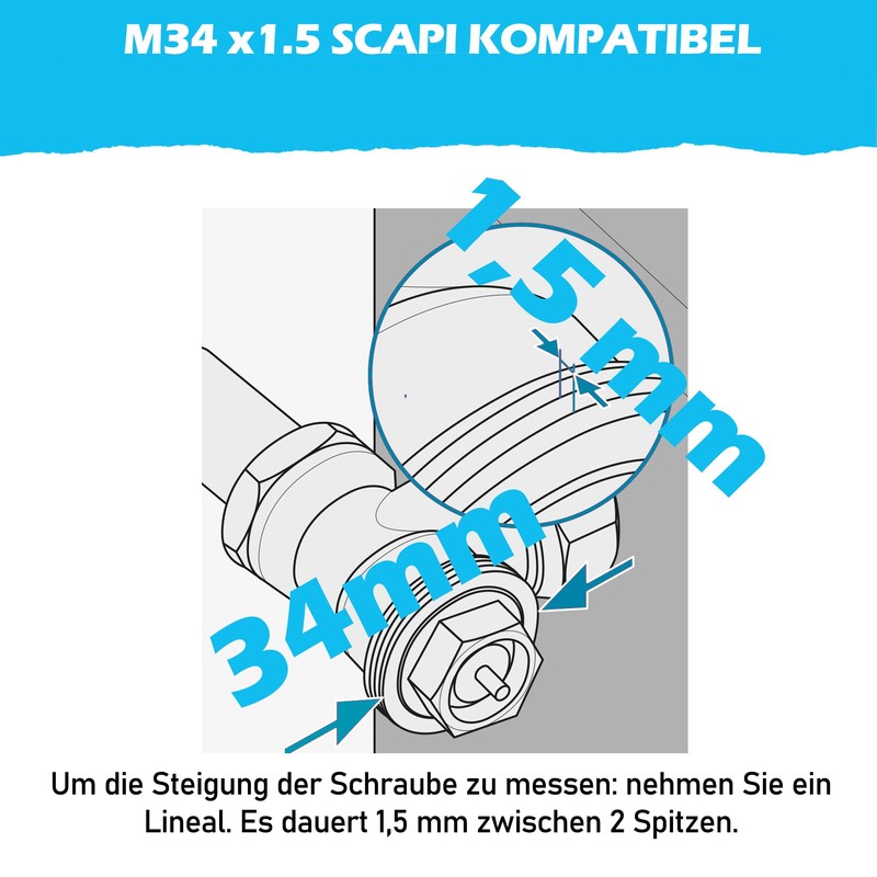BLUMKRAFT Radiator Adapter Compatible with M34 x1.5 SCAPI (Prototype) to