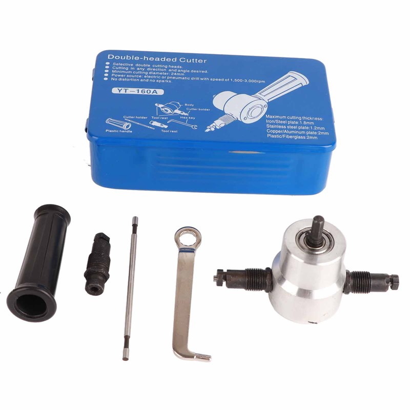 Sheet Metal Nibbler Double Headed 160a Metal Cutting Tool Drill