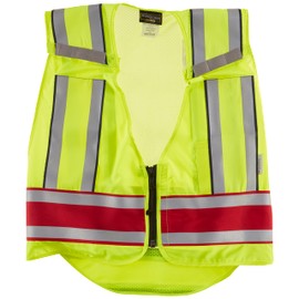 Flying Cross Hi Vis Reflective Safety Vest for Men and Women Unisex, Water Resistant, Lightweight, Neon High Visibility, for Law Enforcement, Public Safety Officer Gear, Class 2, Red, XL