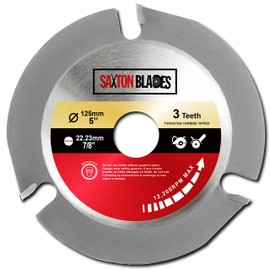 TCT1253T Saxton 125mm 22.23 mm Bore Arbor TCT Circular Saw Wood Blade Disc for Angle Grinder Woodcarving, Sculpting, Shaping, Grooving and Cutting