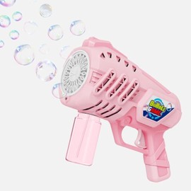 Contixo Bubble Blaster - Bubble Machine 20 Holes with Bubble Refill Solution, Toys Bubble Blasters for Boys & Girls 3-12, Summer Toys for Toddlers, Outdoor Toy, Birthday, GB3 Pink