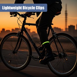 Funngy Lightweight Bicycle Clips,4 PCS Reflective Magnetic Bicycle Clips for Men and Women Lightweight Cycling Trouser Clips Durable Anti-Slip Design Bike Accessories for Safe Rides