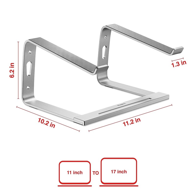 Staples TECH Adjustable Aluminum Laptop Stand ST62653 – 11"–17" Compatibility,