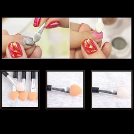10pcs Pro Sponge Double Ended Nail Art Powder Brushes Eyeshadow Applicator Make Up Supplies Portable Manicure Tools