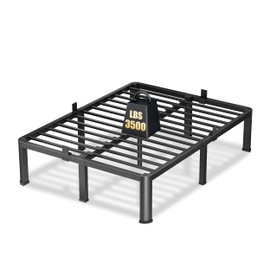 VIPSHOW 14 Inch King Heavy Duty 3500 lbs Bed Frame with Round-Corner Legs & Anti-Squeak Design – Quick Assembly Metal Platform, No Box Spring Needed