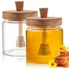Bekith 2 Pack 18oz Glass Honey Pot with Dipper and