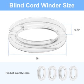Blind Cord Winder, Safety Baby Proof Blinds String Holder, Transparent Anti-Entanglement Cord Organizer for Blinds/Shades, Blind Cord Wrap Cleat Alternative 4 Pack (No Wall Damage, Pet-Friendly)