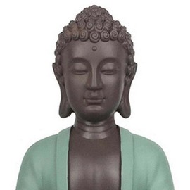 Zen'Light Empty Buddha Figurine - Decoration Zen and Feng Shui - For a Relaxing and Spiritual Atmosphere - Gift Idea Lucky Charm - Height: 20 cm - Colour: Green and Brown - Zen'Light