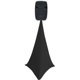 black spandex speaker tripod scrim / light stand cover 1 or 2 sides covered (2 sides covered)