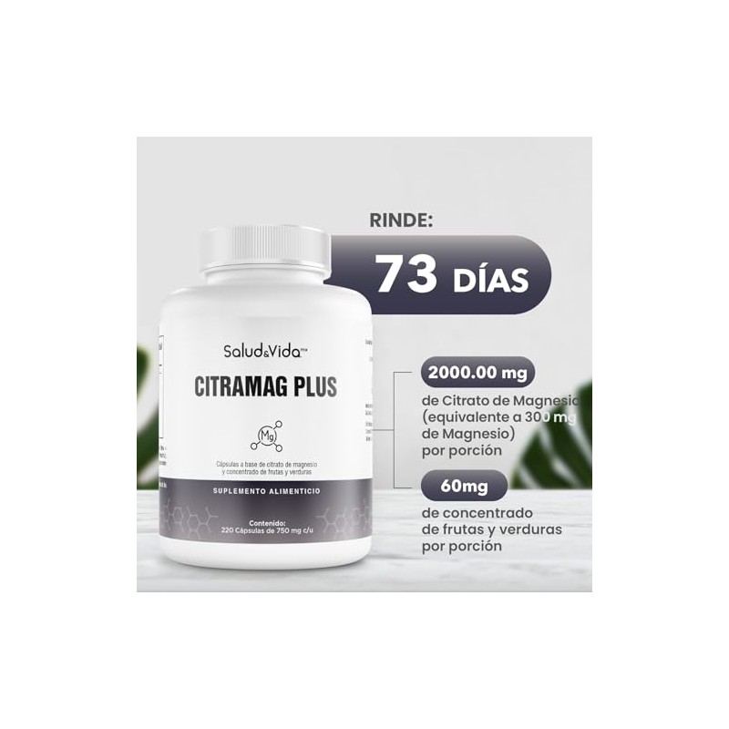 Citrato de Magnesio 220 Cápsulas