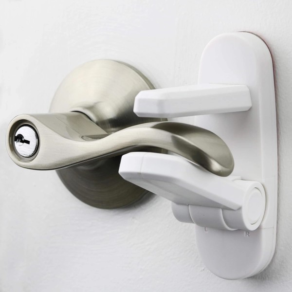 Door Lever Lock 2 Pack Prevents Toddlers from Opening Doors.
