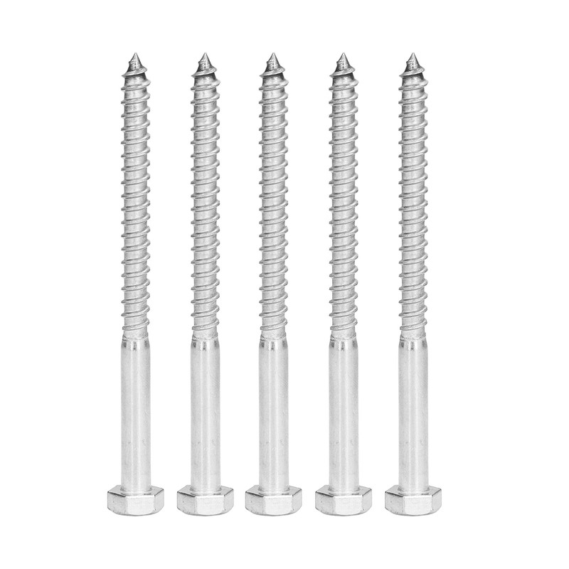 304 Stainless Steel Half Thread Bolt Wood Hex Lag Screws