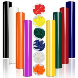 HTVSTD Puff Vinyl Heat Transfer - 8 Pcs 12 * 10 in Foam Vinyl Puff Heat Transfer Vinyl White/Black/Yellow/Red/Green 3D Puff HTV Vinyl Puff Iron On Vinyl