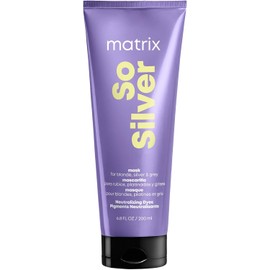Matrix So Silver Mascarilla Mascarilla Matizadora con pigmento morado ideal para neutralizar tonos amarillos en cabello rubio o platinado 200ml