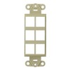 Leviton 41646-I QuickPort Decora Insert, 6-Port, Ivory