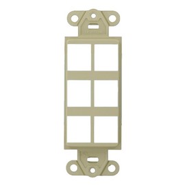 Leviton 41646-I QuickPort Decora Insert, 6-Port, Ivory