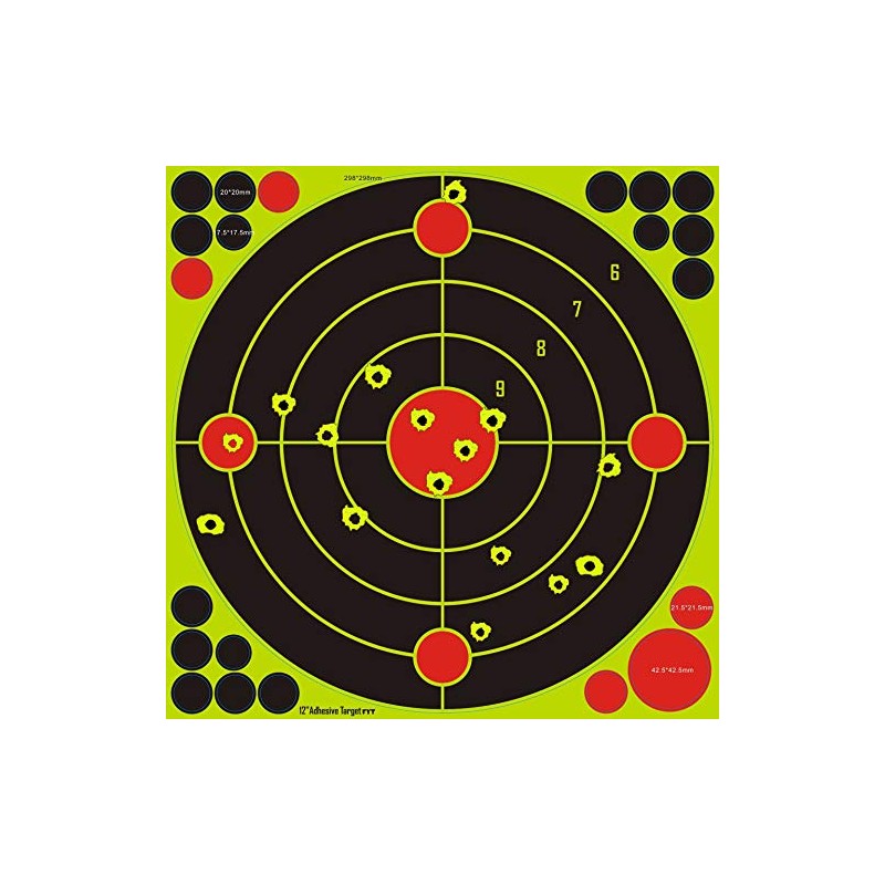 30.5cm / 12 inch Splatter Targets/Shot Burst Light Yellow/Bullet Detection