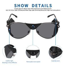 Ossat Polarized sunglasses with side shields cowhide wind proof sunshade Classic Mountain Fishing eyewear