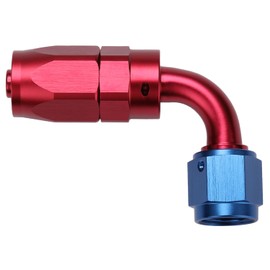 Podavelle 6AN 90 Degree Elbow Hose End Fitting Swivel Aluminum Blue/Red