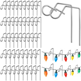 Yaocom 50 Pcs Gutter Clips for Hanging Outdoor Lights Heavy-Duty Christmas Metal Light Q-Hangers Hooks for Gutters Guard Holiday Hangers