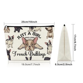 French Bulldog Gifts for Women Makeup Bag Bulldog Lover Gift for Daughter Sister Best Friend Dog Mom Gift Cosmetic Bag Graduation Christmas Birthday Present for Dog Lover Travel Pouch